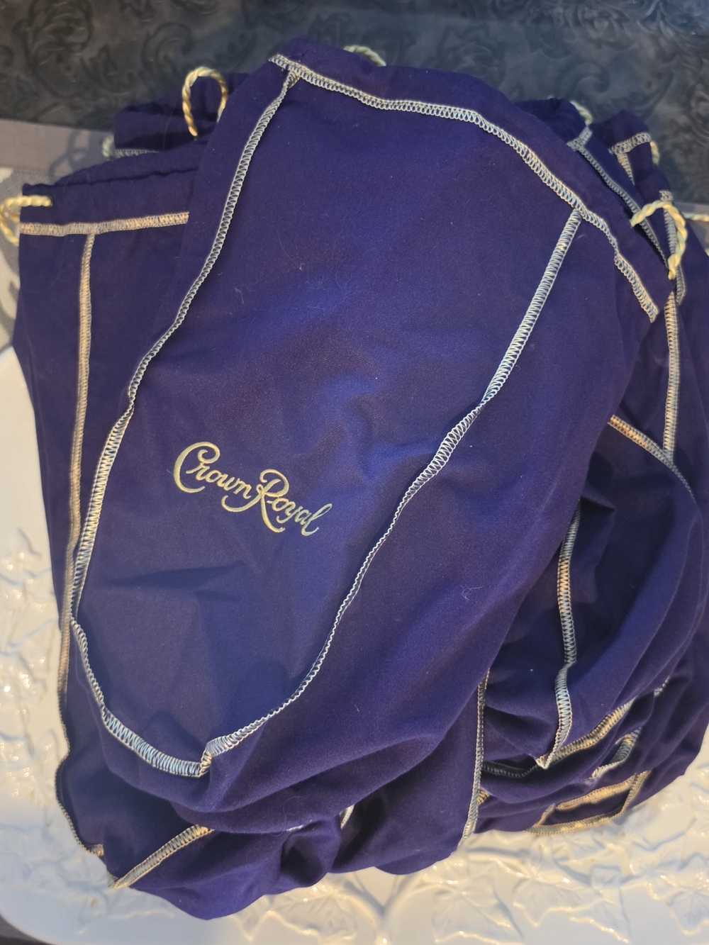 Crown Royal Purple Drawstring Shorts with Gold Trim